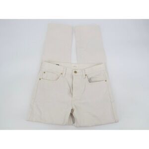 Sid Mashburn Mens 31x32 Ivory White USA Made Button Fly Straight Denim Jeans